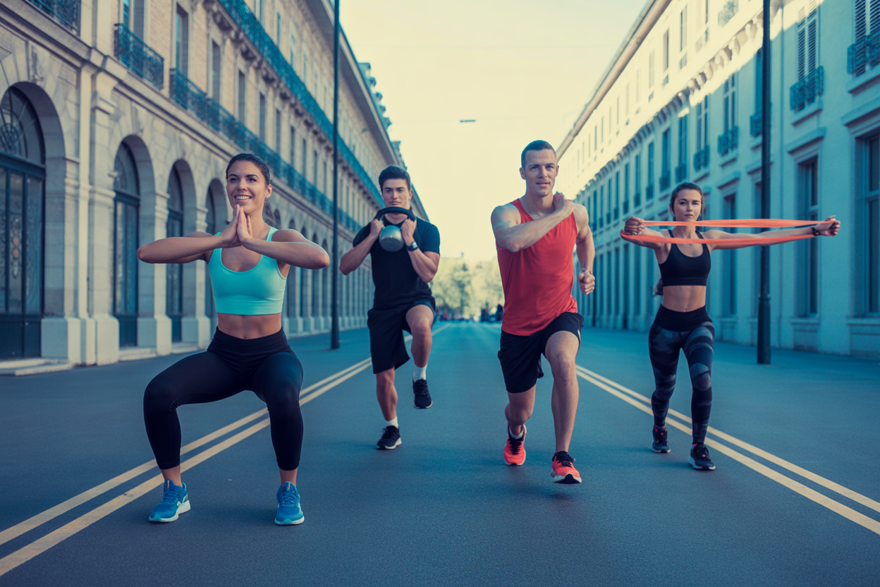 Graphique circulaire montrant la répartition des spécialités des coachs sportifs à Lausanne: 40% perte de poids/remise en forme, 25% renforcement musculaire/HIIT, 20% préparation sportive (course, etc.), 15% approches holistiques (yoga, mobilité).