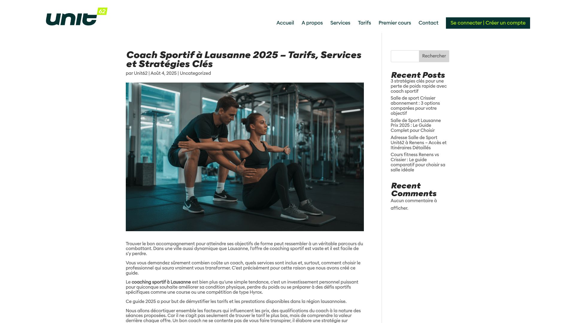 Un aperçu de la page d