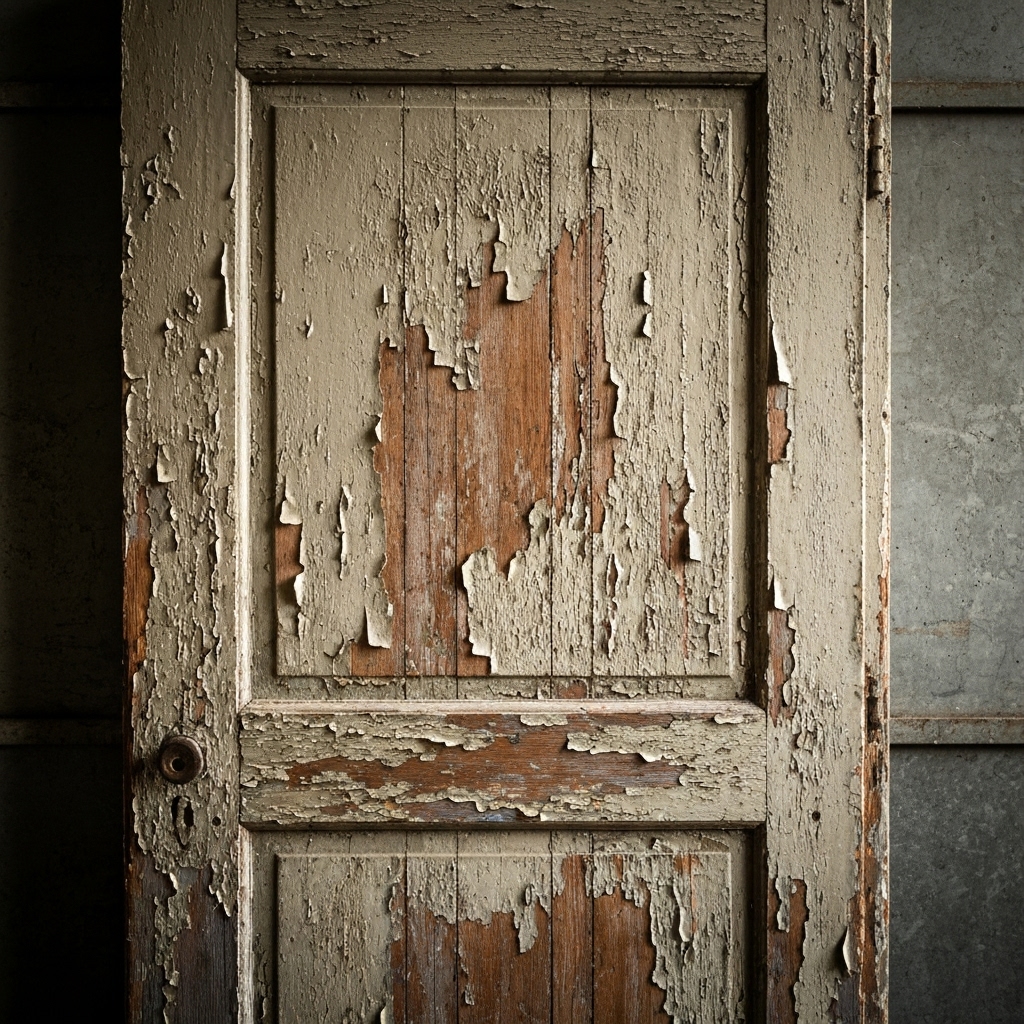 Close up of damaged gym floor with a heavy kettlebell nearby