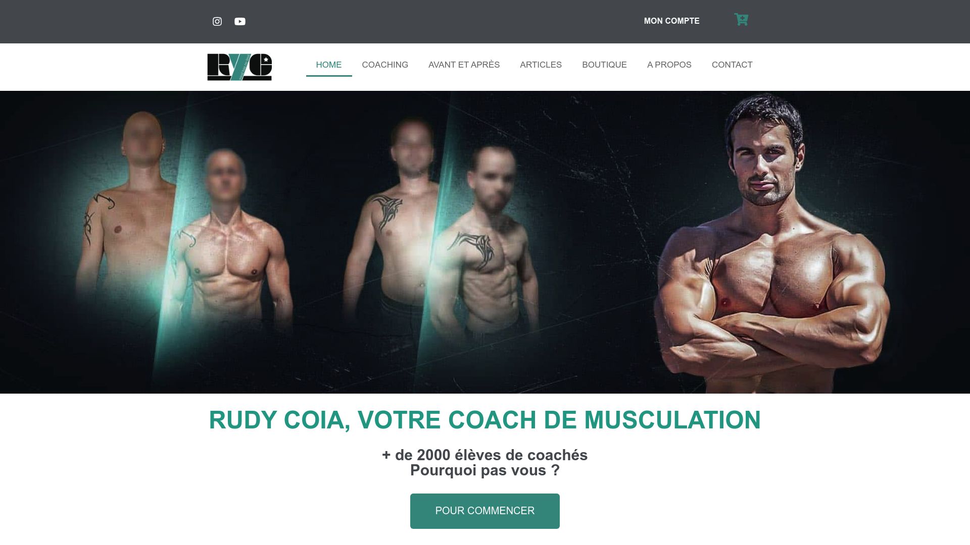 Screenshot of the website rudycoia.com showing an article about endurance training zones and physiological adaptation graphs