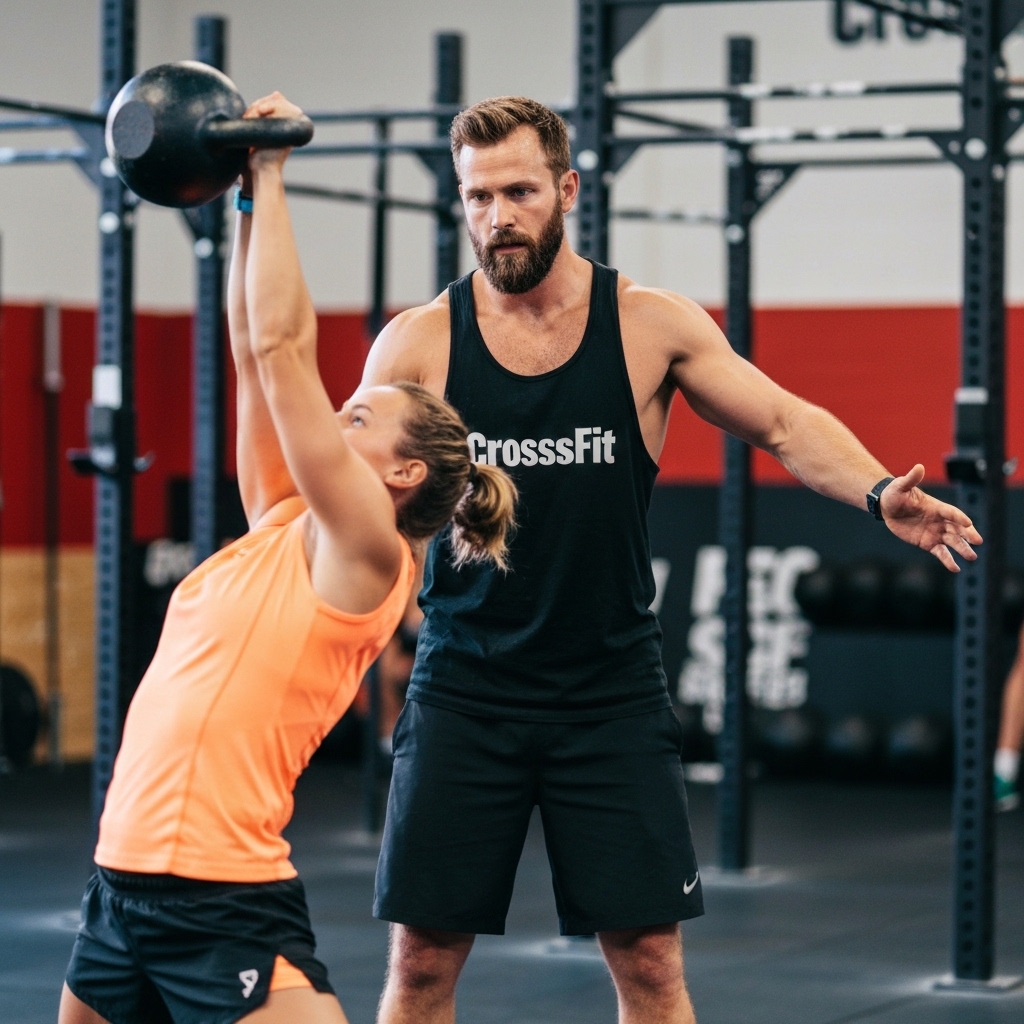 Coach sportif masculin de dos corrigeant la posture d