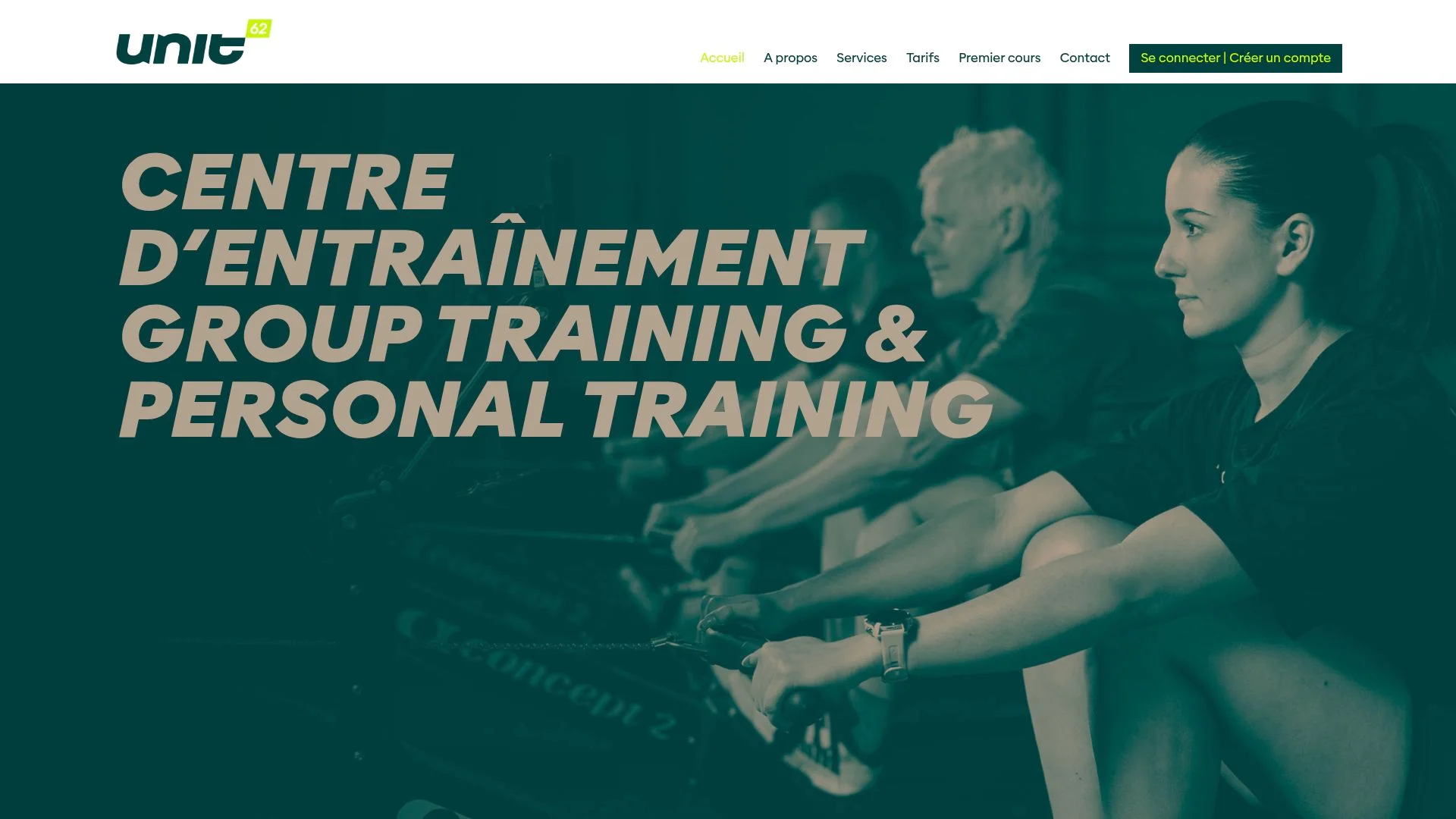 Centre d'entraînement, group training, and personal training.