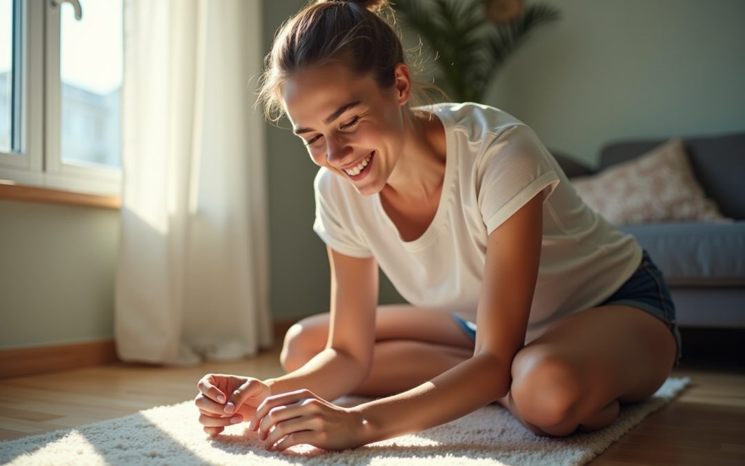 Femme faisant du fitness à la maison, programme complet pour débutant en 5 étapes