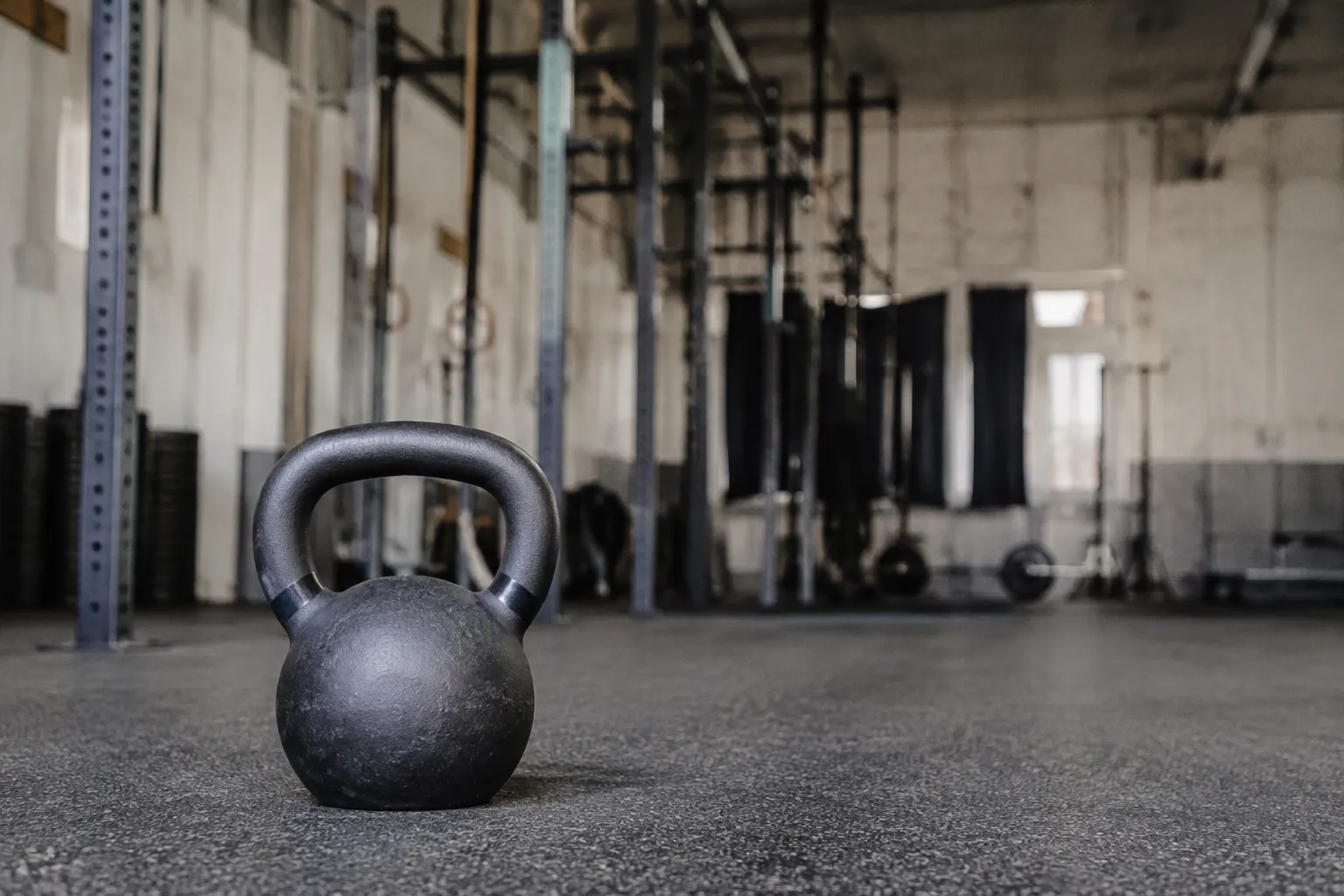 Haltère de musculation dans un gymnase.
